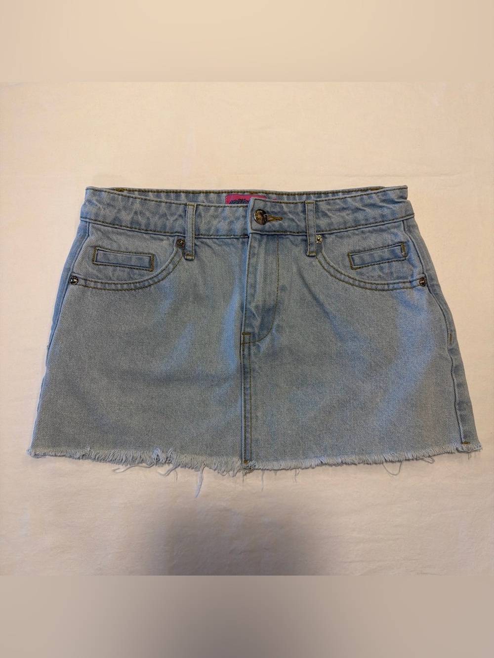 Edikted Light Blue Denim Mini Skirt